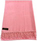 60 Tage Geld-zurück-Garantie CJ Apparel Rosa Einfarbiges Design Nepalese Schal Zweite Wahl Schal Pashmina NEU