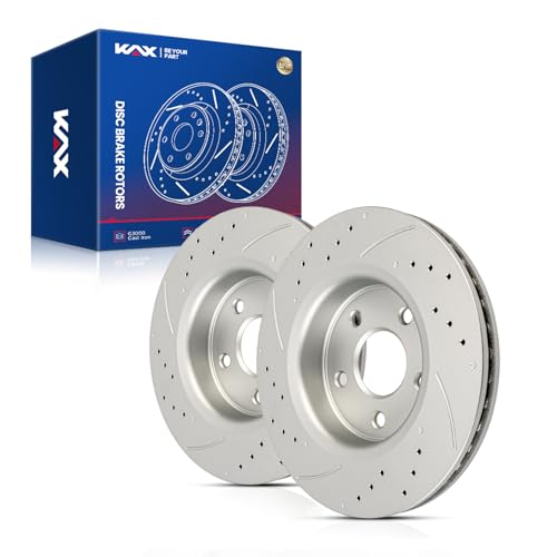 KAX 12.91in Front Disc Brake Rotors Pair Replacement for Jeep Grand Cherokee 2005-2010, Jeep Commander 2006-2010, Automotive Replacement Brake Rotors