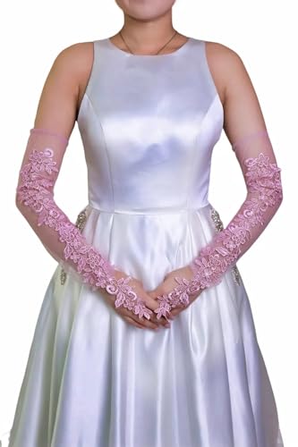 Women's Lace Fingerless Gloves Bridal Elbow Length Long Gloves Opera Evening Wedding Tea Party Prom Cosplay 1920s