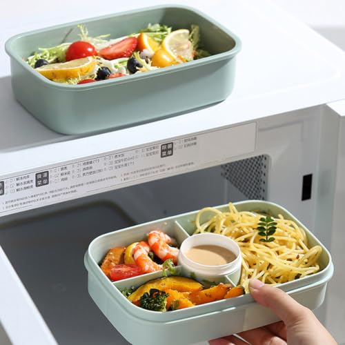 Bento Lunch Box Set - 2 Stackable Containers for Adults and Kids,Lunch Box for Women- Includes Lunch Bag, Leak-Proof and BPA-Free - Built-in Utensil Set (Green) by faliring - Used condition - Image 4