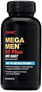 GNC Mega Men 50 Plus One Daily Multivitamin for Men, 60 Count, Take
