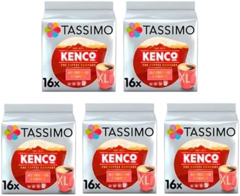 Tassimo Kenco Americano Grande XL Coffee Pods x16 (Pack of 5, Tot...