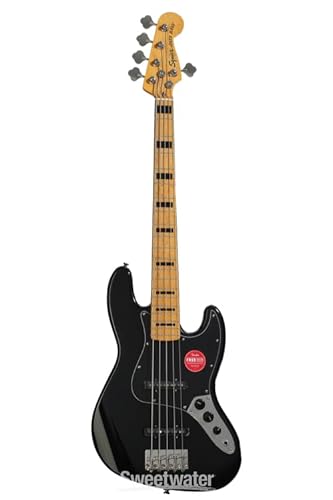 Squier by Fender Classic Vibe '70s Jazz Bass V, Bass Guitar, Maple Fingerboard, Black