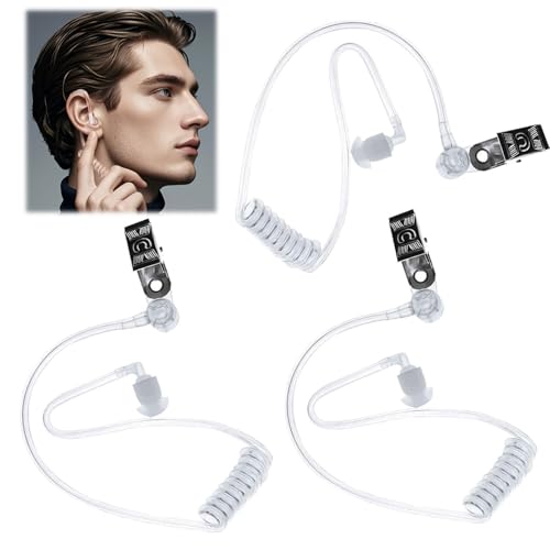 3 Stück Funkgerät Headset, Schallschlauch, Hörschlauch Polizei Ersatz-Akustikschlauch Für 2-Wege-Radio-Audio-Headsets, Ohrstück, Headset, Geheimagent, Kostüm-Requisite, Ersatz-Luft-Akustikschlauch