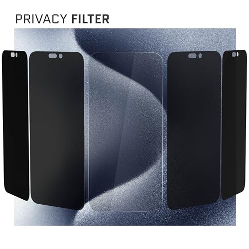 Image of Ghostek 2Pack Screen Protector for iPhone 16 Pro Max, Full Coverage Tempered Glass Film, 9H Hardness, Easy Installation, HD Clear Glass Protector for Apple iPhone 16 Pro Max (6.9-Inch, Privacy)