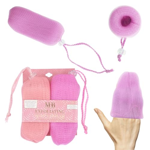 2pc Exfoliating Soap Loofah – Soft and Gentle Body Scrubber Value Pack | Luxury Bath Products & Spa Accessories for Women (Pink)