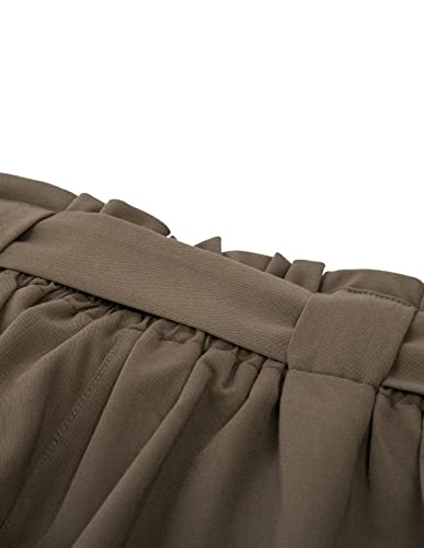 Grace Karin Women's Pull-On Ankle Pant All Occasions Paper Bag Waist Pants Trousers With Pockets #TOP2