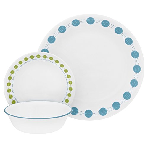 Corelle Service for 6, Chip Resistant, South Beach dinner plates, 18-piece