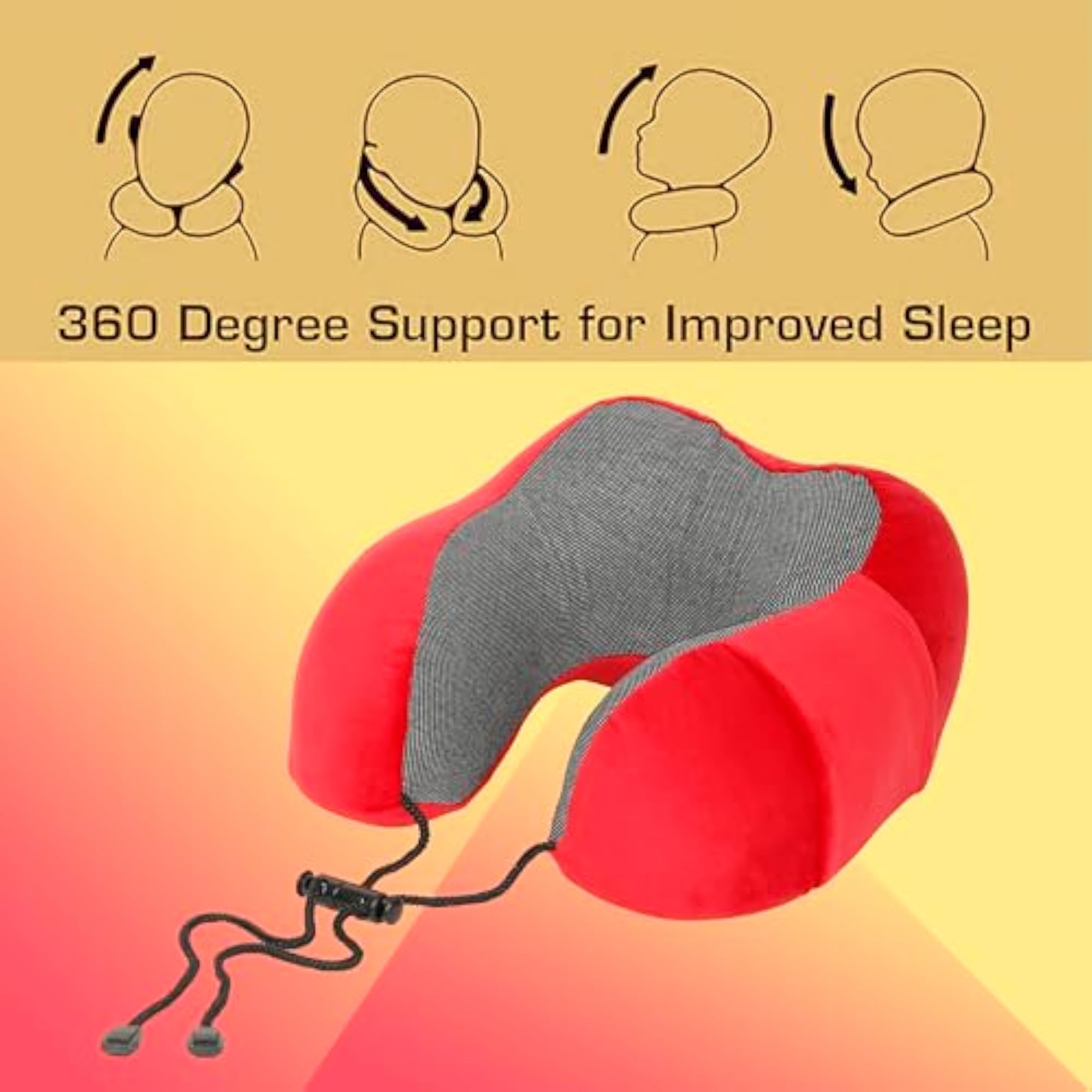 Comfort Neck Pillow for Travel & Pain Relief