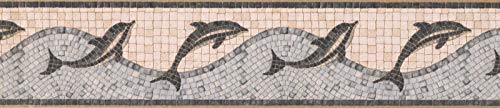 Concord Wallcoverings ™ Wallpaper Border Nautical Pattern Dolphins Mosaic, Great Wall Décor For Bathroom Or Kids Bedroom, Size 5 Inches By 15 Feet 49068 #TOP13
