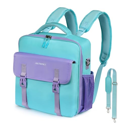 JIATEMET Zipper Binder 700-Sheet 3-inch D Ring with Multiple Pockets Folder Up 14 Laptop Detachable Backpack Straps & Shoulder Use for School and Office (Blue)