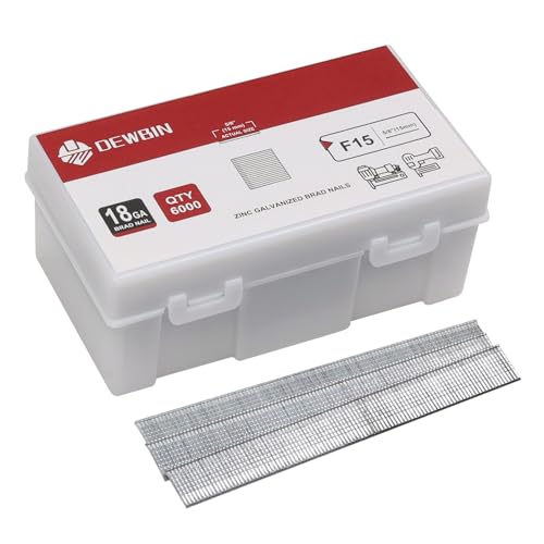 DEWBIN 18 Gauge Brad Nails, 6000 Counts 5/8-inch 18 GA Brad Nails, Galvanized Nails for Nail Gun, Finishing Nail Gun Nails for Pneumatic, Electric Brad Nailer Gun
