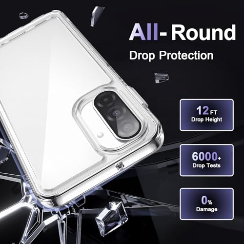 Image of Case for Samsung Galaxy A17 5G, Military Grade Drop Protection Phone Case, Yellowing Resistant, Anti-Scratch Hard PC Back, Shockproof Hard Ultra-Thin Protective Cover, Clear