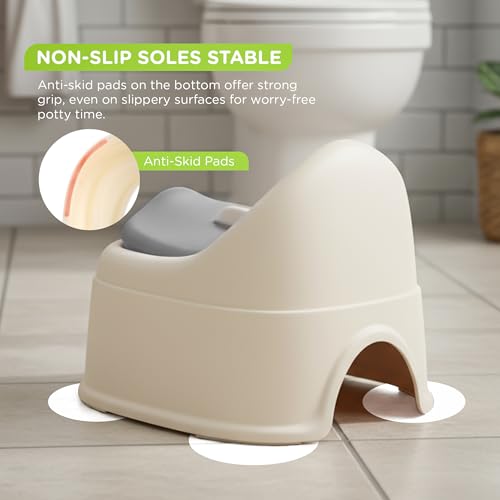 Image of Baybee Pebble Baby Potty Seat for Kids with Back Support | Portable Toilet Trainer Seat with Removable Tray & Non Skid Base | Western Toilet Chair | Potty Training Seat for Kids 1 to 5 Years (Grey)
