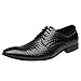 Celucke Derby-Schuhe Herren Schnürhalbschuhe Spitz Derbys in Kroko-Optik, Hochzeit Party Smoking Schuhe Männer Anzugschuhe Oxford Casual Schnürschuhe