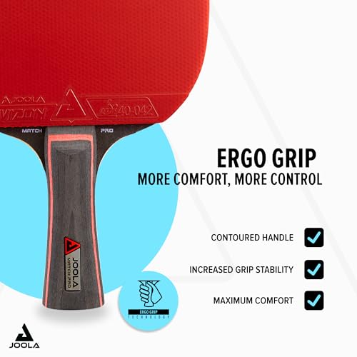Image of JOOLA Match Pro Performance Ping Pong Paddles - Ergonomic Grip Handle & Pro Friction Technology - ITTF Approved - Table Tennis Paddles for Advanced Control & Speed - Table Tennis Racket - Red