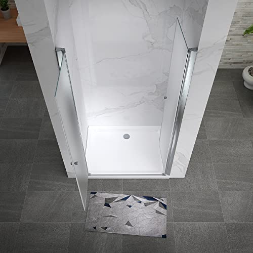 Duschtür Stella Black Mit Pendeltüren Und Schwarzen Profilen Aus ESG Sicherheitsglas | 180 Cm | 70-73 Cm | IfBC70180DB