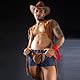 YUHENG Herren Mode Sexy Der Cowboy Unterwäsche Polizei Outfit Dessous, Schwarz,Krankenschwester Kostüm Weiß Kleid, Lustig Erwachsene, Faschingskostüme Männer Größe XL