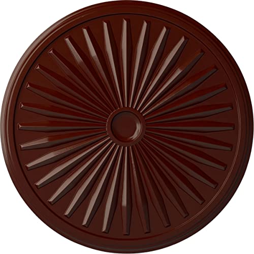 Ekena Millwork CM33LEBMF - 33 1/8"OD x 3 1/2"ID x 1 3/8"P Leandros Ceiling Medallion (Fits Canopies up to 5") - Ceiling Medallion, Brushed Mahogany
