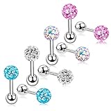 20G Earrings with Screw on Backs for Little Girls Hypoallergenic Stud Earring Twist Back Set Women...