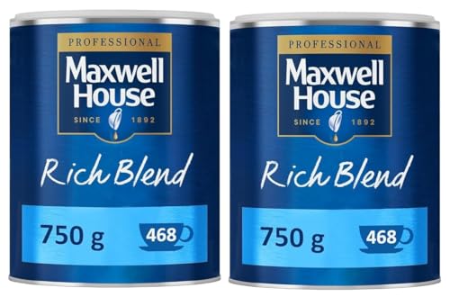 Maxwell House Rich Blend Instant Coffee 750g Tin (Pack of 2)