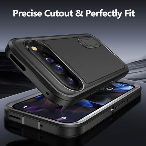 DMDMBATH for Google Pixel 9 Case/Pixel 9 Pro Case for Google Pixel 9 Phone Case with Built in Kickstand, Military Grade Protection Cover for Google Pixel 9/Pixel 9 Pro (Black) by DMDMBATH - Image 7