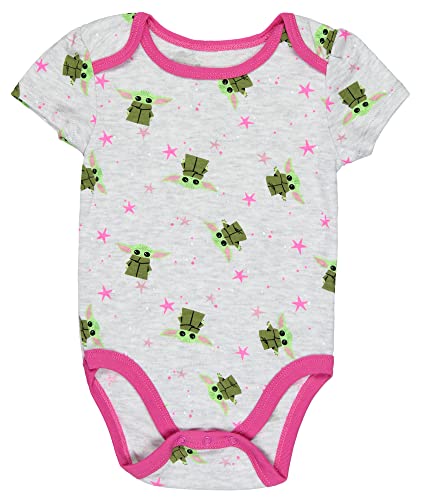 Star Wars Infant Baby Girls Come To The Cute Side Grogu Baby Yoda One Piece Pajama Romper 3 Pack4