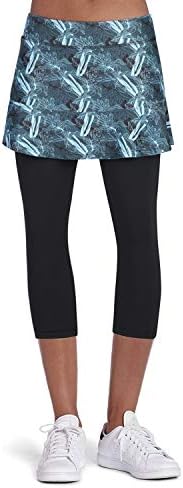 ANIVIVO Tennis Skirted Leggings Women with Pockets Leggings with Skirts& Women Tennis Tight Sports Skirted Pants Tennis Clothing(DarkGreenish Skirts,L)