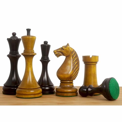 Jeu d'échecs soviétique en buis ébonisé avec Roi de 11,4 cm pour vos soirées de salon