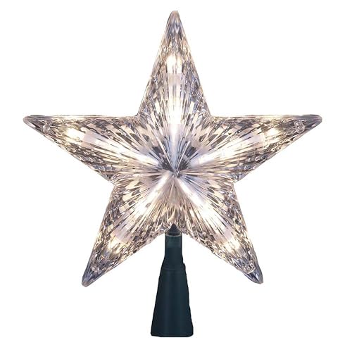 Kurt Adler Star Treetop 10-Light Set, 7-Inch, Clear