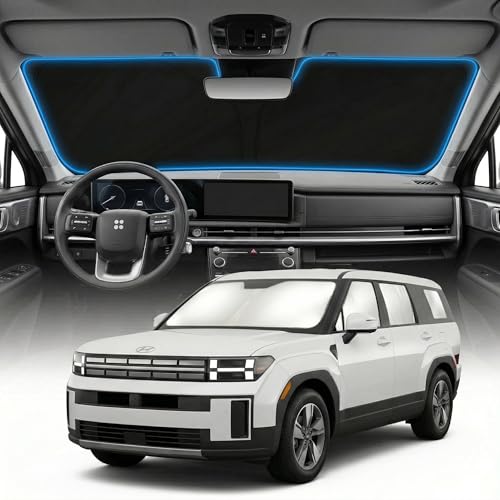 for Hyundai Santa Fe Sun Shade Windshield Cover - Custom Fit Santa Fe Accessories 2024 2025 2026 Sunshade Foldable UV Protection & Heat Shield Sun Visor Accessories
