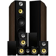 Fluance Signature HiFi Surround Sound Home Theater 7.0 Channel Speaker System Including 3-Way Floorstanding Towers, Center Channel, Surround and Rear Surround Speakers - Natural Walnut HF70WR