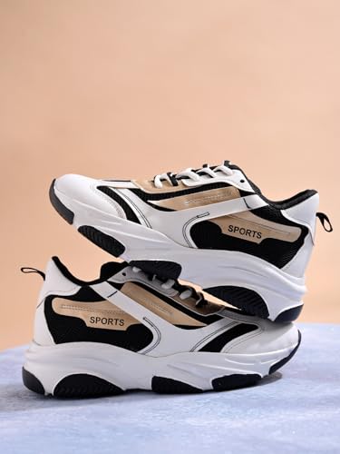 Image of Women's Fashion Chunky Sneakers - Mesh Running Shoes with Detail, Lightweight Breathable Trainers for Walking, Gym, Casual