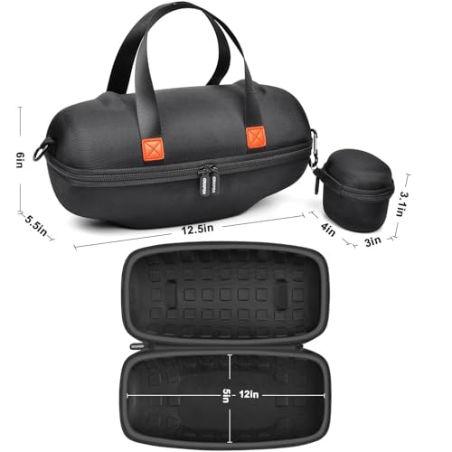 Case Compatible with JBL Xtreme 4/3 Portable Waterproof Wireless Bluetooth Speaker. Travel Carrying Storage Organizer with Holder for Adapter (Box Only) -Black by Grapsa - Image 4