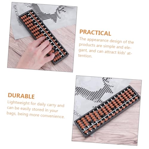 GLSTOY 2Pcs Traditional Educational Abacuses for Portable School Supply Counting Tools Brown