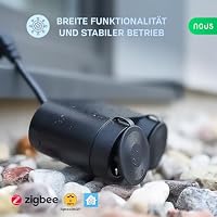 Nous A4Z Zigbee Steckdose Outdoor - Aussensteckdose wasserdicht mit stromzähler. Alexa zubehör stecker 230V Tuya Smart Life Google Home Assistant mehrfachstecker schwarz matt 16A IP44 doppelsteckdose – Ansicht 3