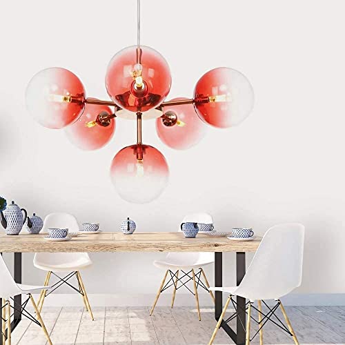 Lustre moderne LED pour remplacer un éclairage terne par 6 suspensions design