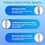 BUTBU Ohrenreiniger, 11 Stück Ohrenschmalz Entferner, Ear Cleaner Mit Vorratsbehälter, Edelstahl Tragbar Ohren Reinigung Set, Ohrreiniger für Erwachsene Jugendliche und Kinder, Ear Wax Removal(Silber)