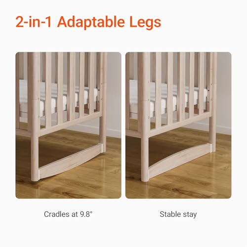 image for MAMAZING EvoNook 6-in-1 Convertible Mini Crib, 100% New Zealand Wood, 