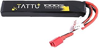 TATTU 7.4V Airsoft LiPO Battery with Deans Connector, 1000mAh 25C 2S Battery Pack
