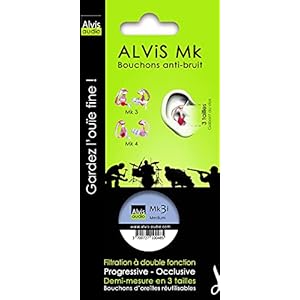 Alvis MK 3i Medium anti-bruit oordopjes van siliconen, CE-gecertificeerd voor EPI, 1 paar