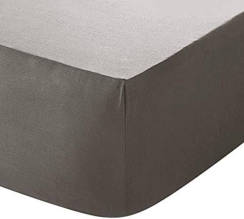 DTEX HOMES Fitted Sheet 100% Egyptian Cotton 30cm/12 Inch Extra Deep Bedding Sheets, Single - Grey