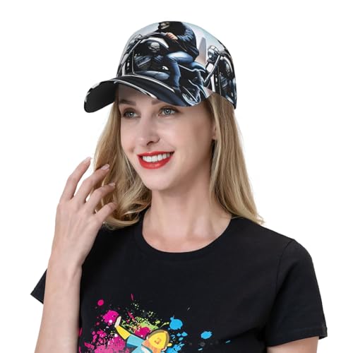 Gorra deportiva ajustable unisex negra miniatura 6