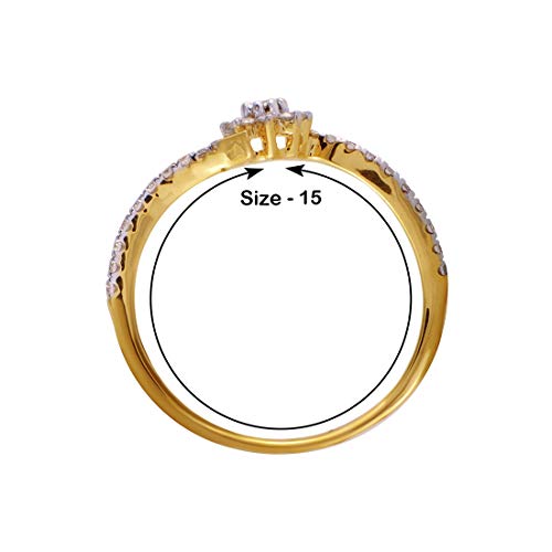 P.C. Chandra Jewellers 18 KT Yellow Gold and Diamond Metal Ring for Women - Image 4