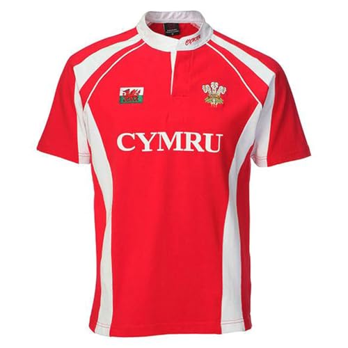 Manav Adult Haka Welsh Wales Rugby Shirt Premium Quality Cotton Casual Top Breathable Durable Performance Shirts Gifts for Men Red