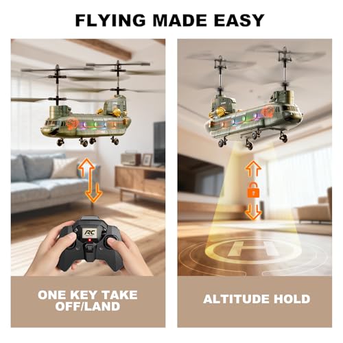 Hélicoptère télécommandé XIKOTEC avec 2 batteries et LED pour enfant