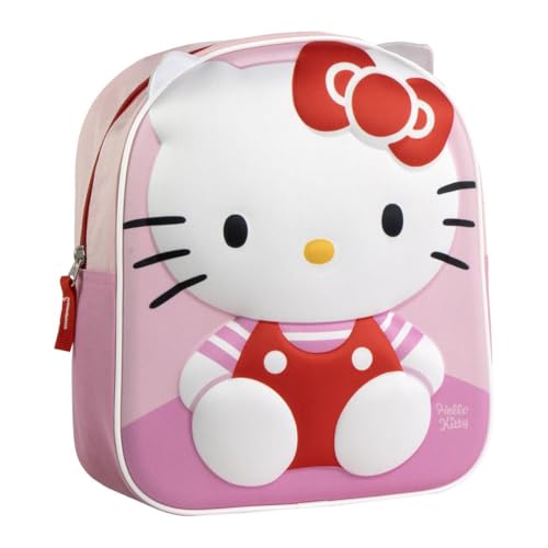 Sac à dos Hello Kitty pour enfants, design original et grand espace pour filles | Sac à dos d'école Hello Kitty rose avec bretelles rembourrées et...