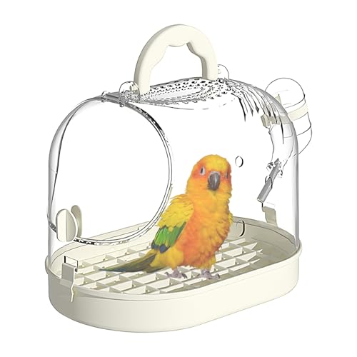 Gaiola portátil transparente, gaiola para pássaros domésticos com bandeja|Gaiola transparente para v