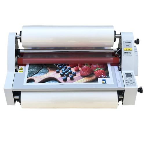 Hot and Cold Laminating Machine,350mm Laminating Machine,Electronic Temperature Control Over-Plastic Laminating Machine,Single and Double-Sided Heating Mode,1.1m/Min