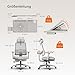Newtral MAGICH-PRO Bürostuhl Ergonomisch mit Fußstütze, Ergonomischer Schreibtischstuhl mit Dynamische Kopfstütze ＆ Lumbalstütze, Ergonomic Office Chair (MAGICH PRO + Abnehmbare Tischplatte, Grau)